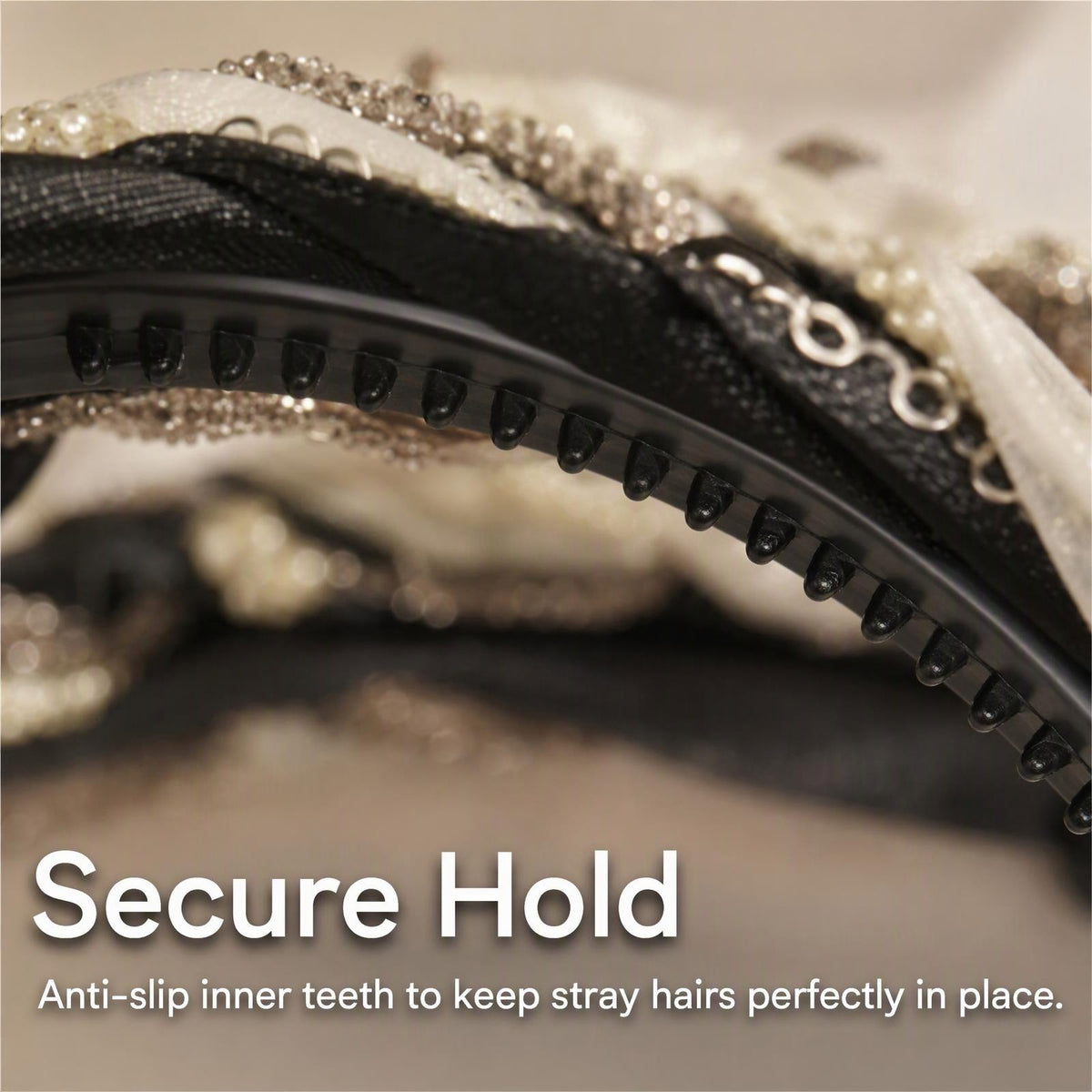 Luxe Rhinestone Braided Headband, Non-Slip Toothed Hair Band for Fine Flat Hair